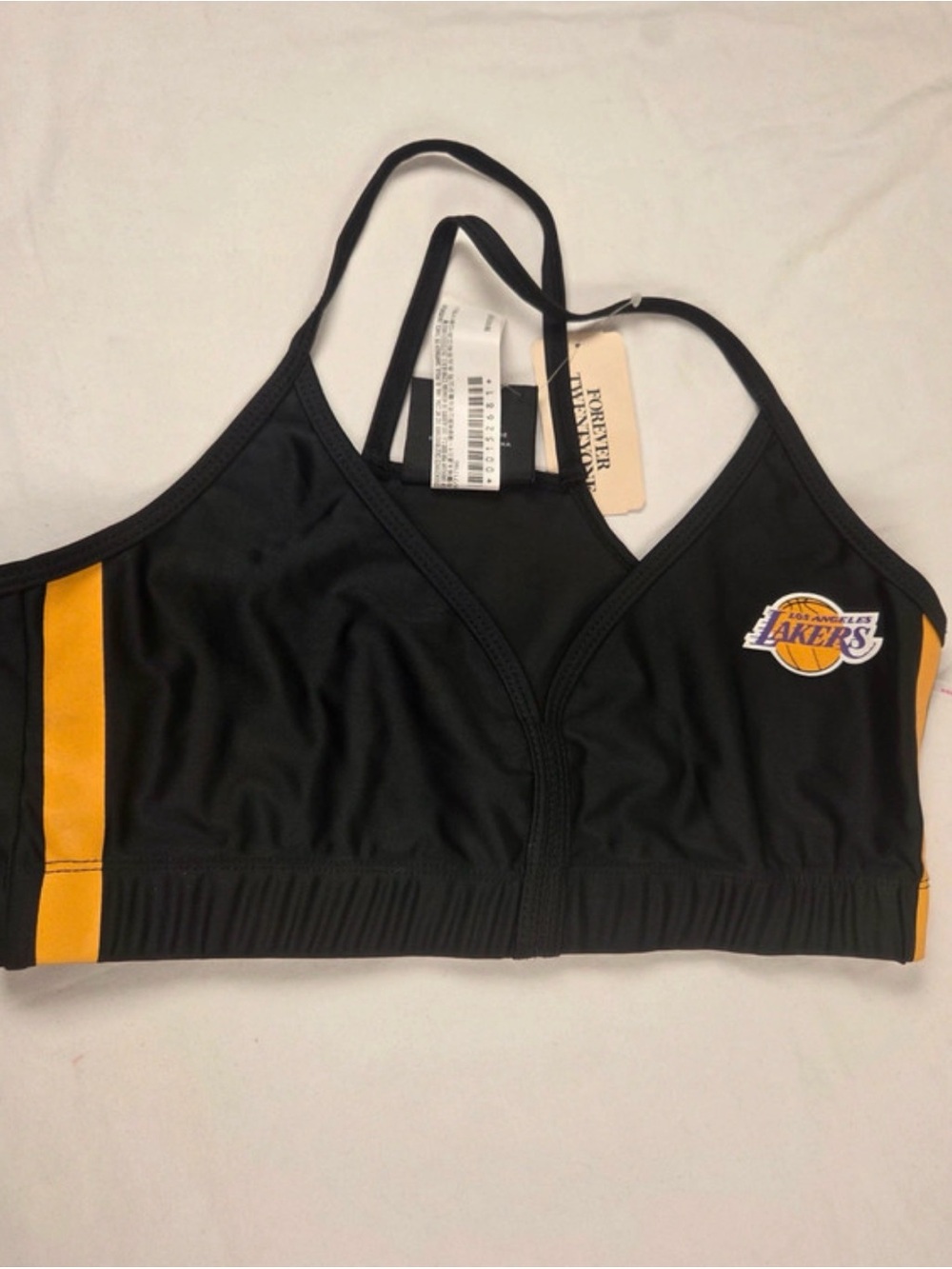 NBA Los Angeles Lakers Black and Gold Sports Bralette